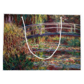 クロード・モネ – 水百合池,ピンク調和 ラージペーパーバッグ (裏面)