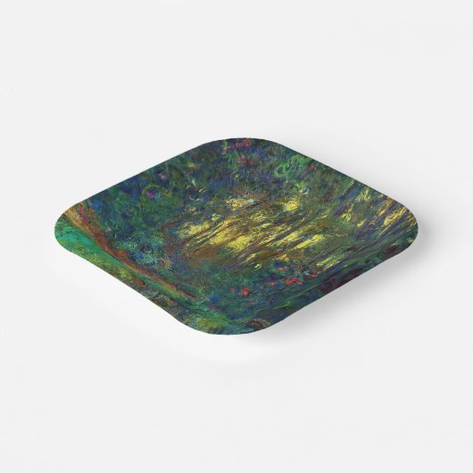 クロード・モネ – 池の角と《植物》スイレン ペーパープレート (傾斜あり)