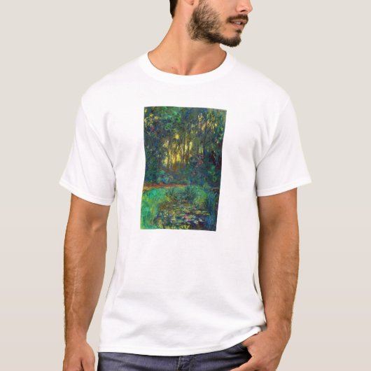 クロード・モネ – 池の角と《植物》スイレン Tシャツ (正面)
