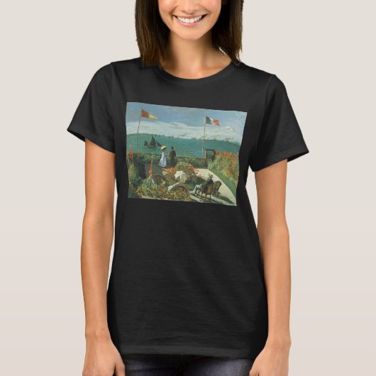 クロード・モネ「海辺のテラス」 Tシャツ (正面)