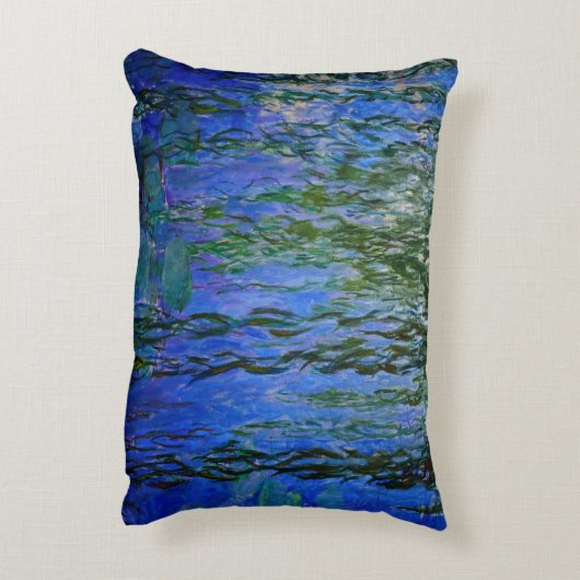 クロード・モネ - 滝の水面の睡蓮と垂れ柳 アクセントクッション (裏面(縦))