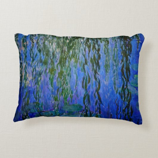 クロード・モネ - 滝の水面の睡蓮と垂れ柳 アクセントクッション (裏面)