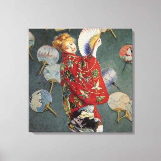 クロード・モネ – 着物を着たマダム・モネ キャンバスプリント (正面)