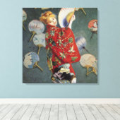 クロード・モネ – 着物を着たマダム・モネ キャンバスプリント (インサイチュ (ウッドフロア))