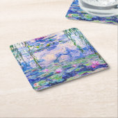 クロード・モネ – 睡蓮/ニンフェアス1919 スクエアペーパーコースター (アングル)