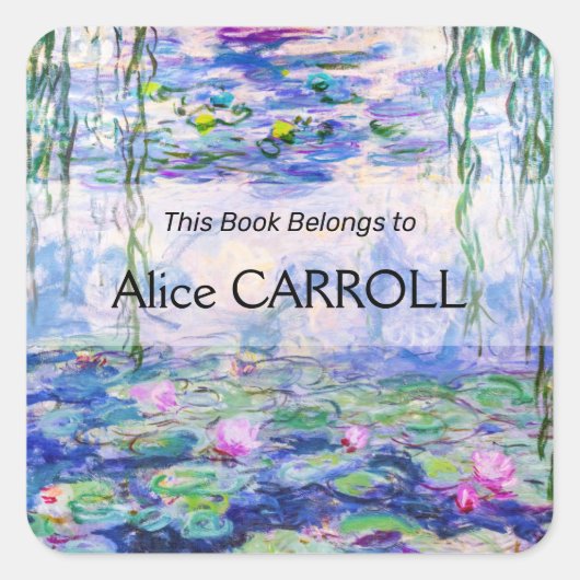 クロード・モネ – 睡蓮/ニンフェアス スクエアシール (正面)