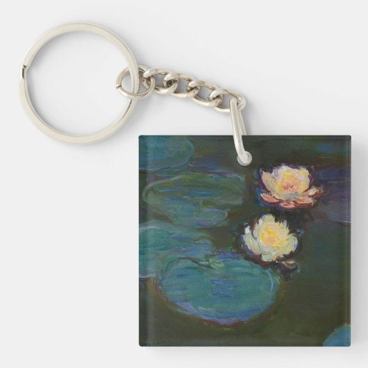クロード・モネ 睡蓮 印象派 オイルアート キーホルダー (正面)