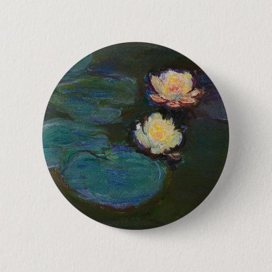 クロード・モネ 睡蓮 印象派 オイルアート 缶バッジ (正面)