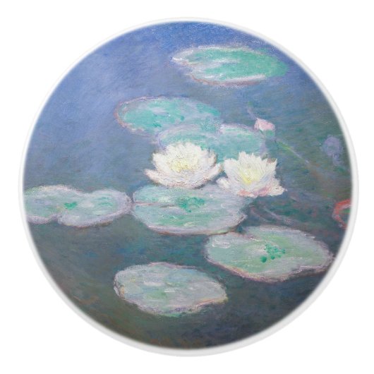 クロード・モネ - 睡蓮、夜の効果 セラミックノブ (正面)