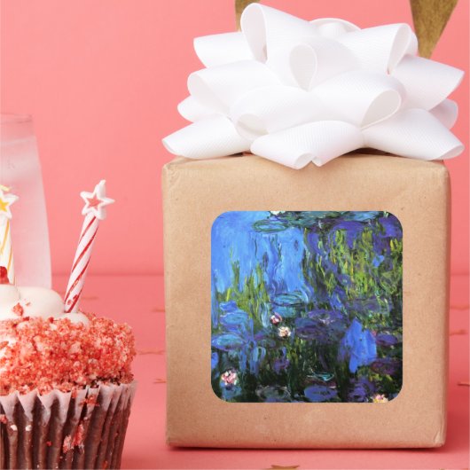 クロード・モネ:睡蓮、青い藍 スクエアシール (パーティー)