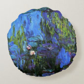 クロード・モネ：睡蓮、青い藍 ラウンドクッション (裏面)