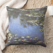 クロード・モネ、睡蓮、1906年、青 クッション (ブランケット)