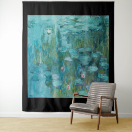 クロード・モネ、睡蓮、1915年、アクアブルー タペストリー