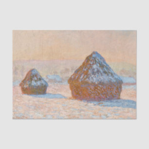 クロード・モネ - 穀物庫、雪の効果、朝 薄葉紙