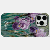 クロード・モネ 紫色のアイリス 花、パーソナライズ Case-Mate iPhoneケース (裏面 (横))
