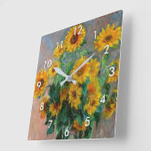 クロード・モネ – 花束 スクエア壁時計 (傾斜)