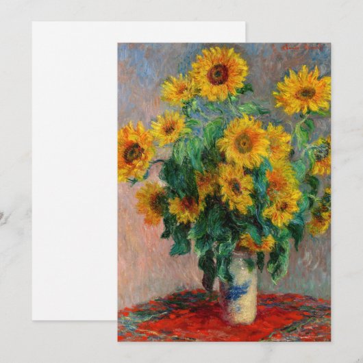 クロード・モネ – 花束 招待状 (正面/裏面)