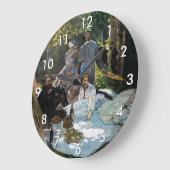クロード・モネ - 草上の昼食、右パネル ラージ壁時計 (傾斜)