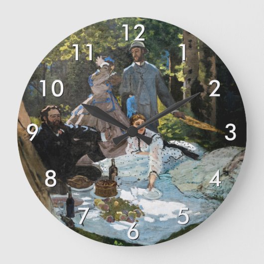 クロード・モネ - 草上の昼食、右パネル ラージ壁時計 (正面)