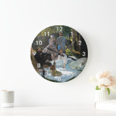 クロード・モネ - 草上の昼食、右パネル ラージ壁時計 (ホーム)