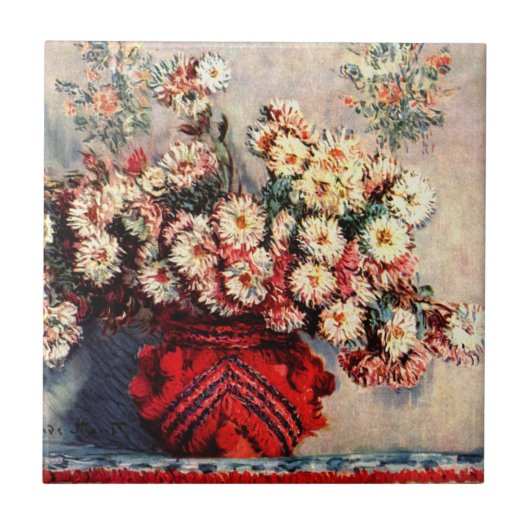 クロード・モネ「菊の静物画」 タイル (正面)