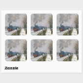 クロード・モネ – 雪の中の列車/機関車 スクエアシール (シート)