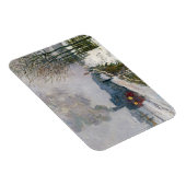 クロード・モネ – 雪の中の列車/機関車 マグネット (右側)