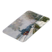 クロード・モネ – 雪の中の列車/機関車 マグネット (左側)