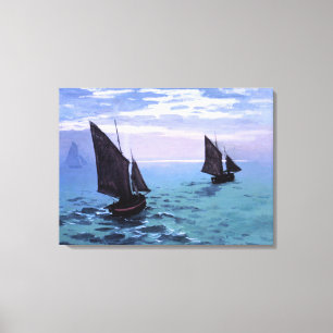 クロード・モネ:魚釣りボートが進む キャンバスプリント