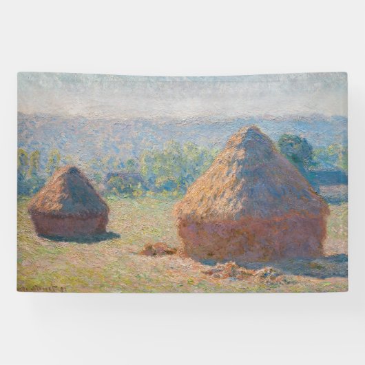 クロード・モネ - 麦わら積み、夏の終わり 横断幕 (横)