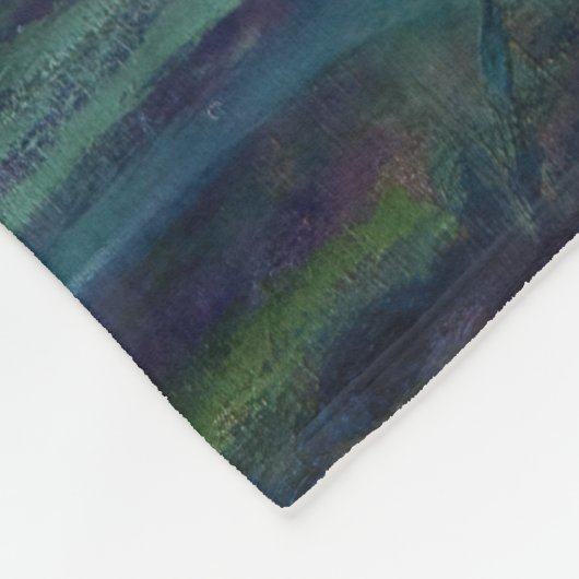 クロード・モネ - 黄色と紫のアイリス フリースブランケット (角)