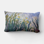 クロード・モネ - 黄色と紫のアイリス ランバークッション (裏面)