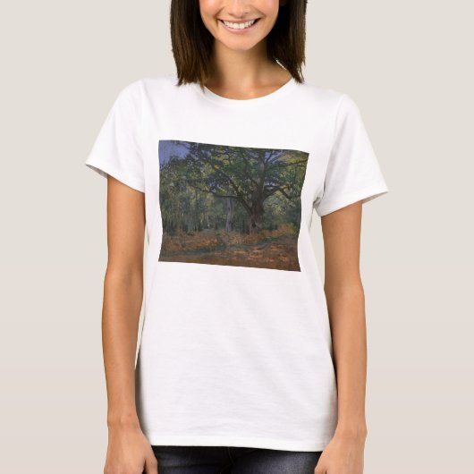 クロード・モネ| Bodmerのカシ、フォンテンブローの前部 Tシャツ (正面)