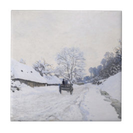 クロード・モネ – Cart on the Snowy Road at Honfleur タイル