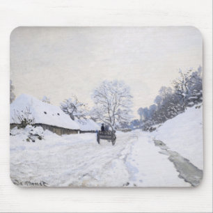 クロード・モネ – Cart on the Snowy Road at Honfleur マウスパッド