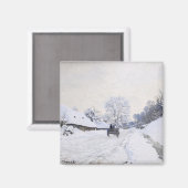クロード・モネ – Cart on the Snowy Road at Honfleur マグネット (正面/裏面)
