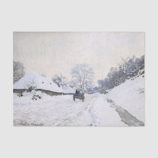 クロード・モネ – Cart on the Snowy Road at Honfleur 薄葉紙 (正面)
