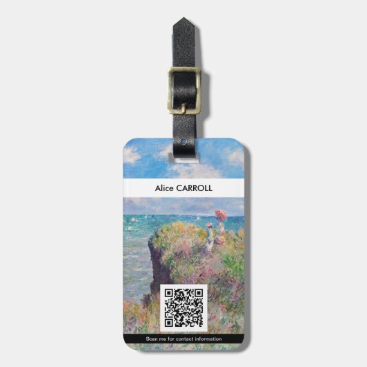 クロード・モネ – Cliff Walk at Pourville - QR Code ラゲッジタグ (正面縦)