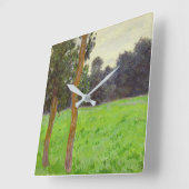 クロード・モネ| Deux Arbresのdansのlaの草原 スクエア壁時計 (傾斜)