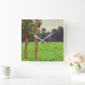 クロード・モネ| Deux Arbresのdansのlaの草原 スクエア壁時計 (ホーム)