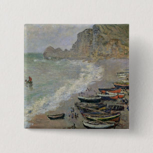 クロード・モネ Etretat、ビーチおよびPorteのd'Amont 缶バッジ