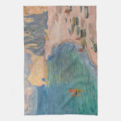クロード・モネ – Etretat：ビーチとファレーズダム キッチンタオル (縦)