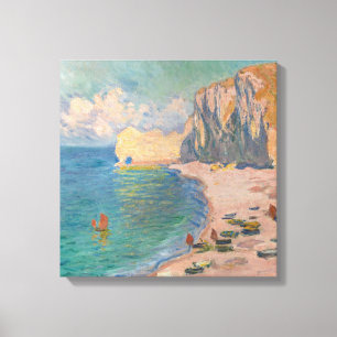 クロード・モネ – Etretat：ビーチとファレーズダム キャンバスプリント