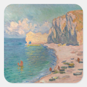 クロード・モネ – Etretat：ビーチとファレーズダム スクエアシール