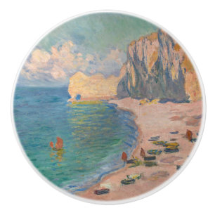 クロード・モネ – Etretat：ビーチとファレーズダム セラミックノブ