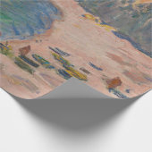 クロード・モネ – Etretat：ビーチとファレーズダム ラッピングペーパー (角)