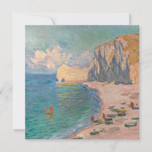 クロード・モネ – Etretat：ビーチとファレーズダム 招待状 (正面)