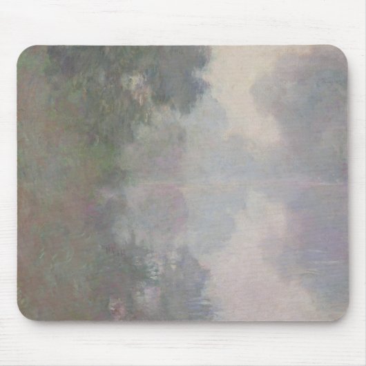 クロード・モネ| Givernyの朝の霧のセーヌ河 マウスパッド (正面)