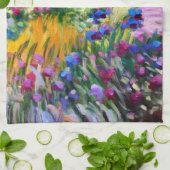 クロード・モネ: Giverny著アイリス庭 キッチンタオル (折り畳み)