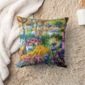 クロード・モネ: Giverny著アイリス庭 クッション (ブランケット)